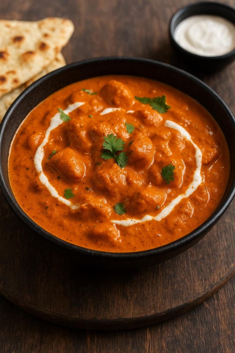 Butter Chicken is a rich, creamy, and mildly spiced chicken dish.